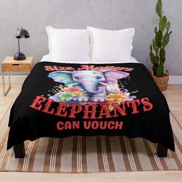 Item preview, Size Matters: Elephants Can Vouch. colorful elephant designed and sold by ElephantVibes.