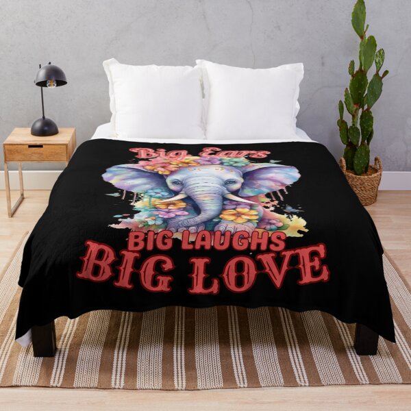 Item preview, Big Ears, Big Laughs, Big Love. colorful elephant designed and sold by ElephantVibes.