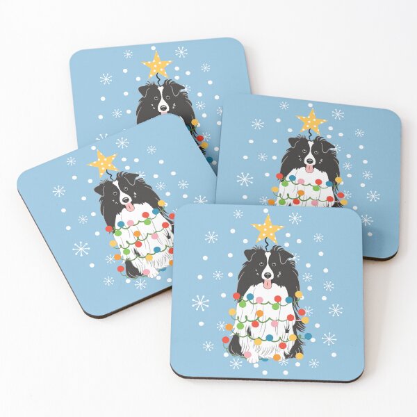 Item preview, Black White Sheltie Shetland Sheepdog Christmas Tree  designed and sold by Lulupainting.