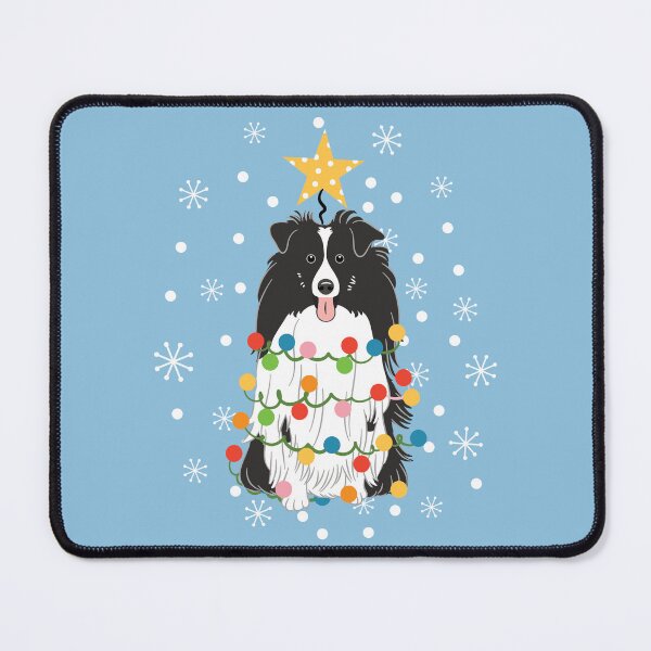 Item preview, Black White Sheltie Shetland Sheepdog Christmas Tree  designed and sold by Lulupainting.