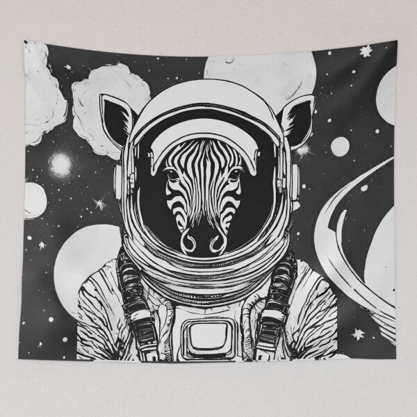 Item preview, Space Zebra (black and white) designed and sold by ZebraKnees.