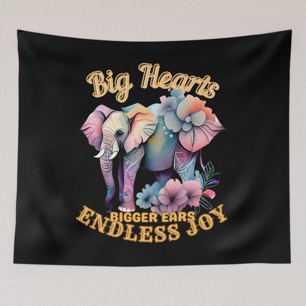 Item preview, Big Hearts, Bigger Ears, Endless Joy. elephant lover designed and sold by ElephantVibes.