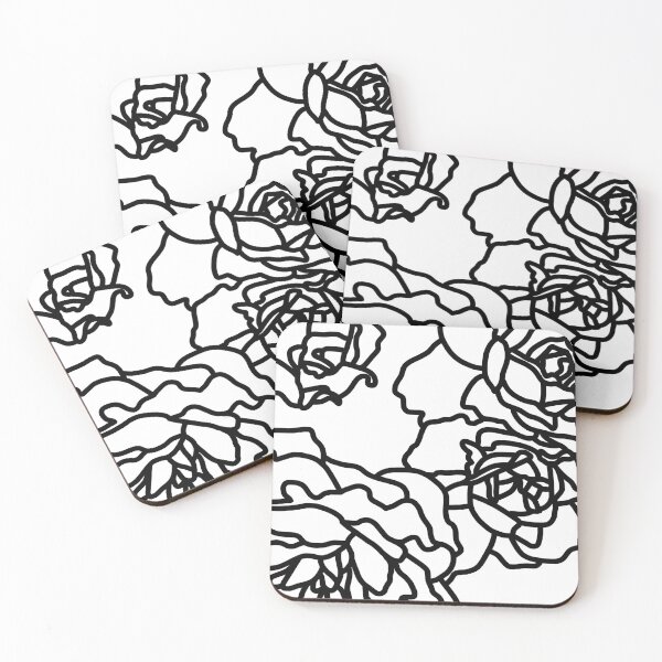Item preview, Black & White Oversized Rose Line Art designed and sold by IrisMstudios.