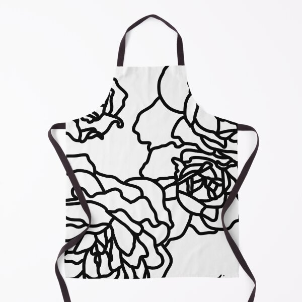Item preview, Black & White Oversized Rose Line Art designed and sold by IrisMstudios.