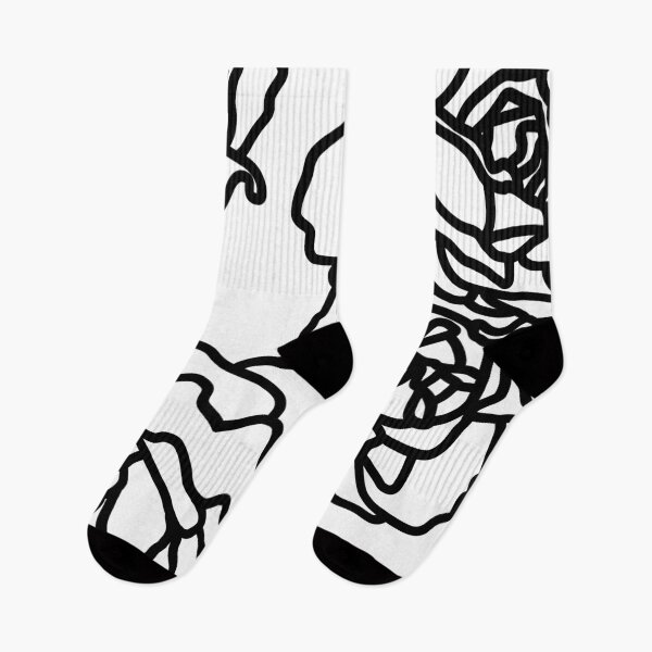Item preview, Black & White Oversized Rose Line Art designed and sold by IrisMstudios.