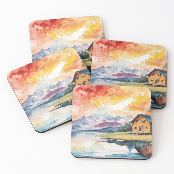 Item preview, 002 Cabin House Watercolor Painting designed and sold by Alexis Art Collection.
