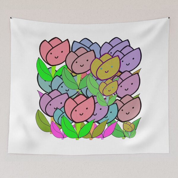 Item preview, Hand-drawn Happy Kawaii Tulips designed and sold by Victoria Rose.