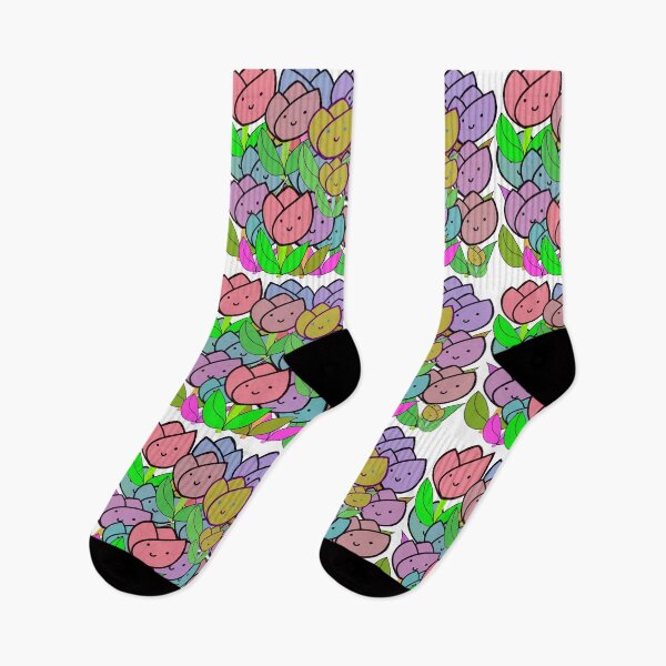 Item preview, Hand-drawn Happy Kawaii Tulips designed and sold by Victoria Rose.