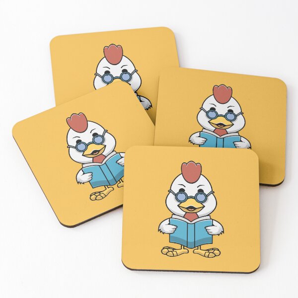 Item preview, Cute chicken reading book cartoon illustration designed and sold by cubbone.
