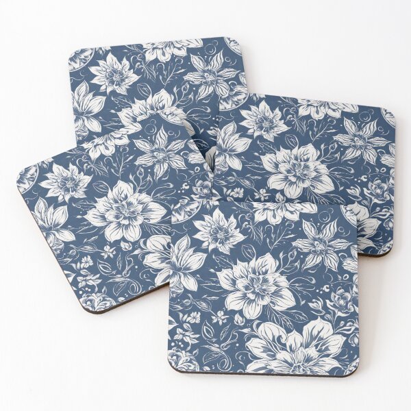 Item preview, watercolour blue flower pattern  designed and sold by RidaSalArt.