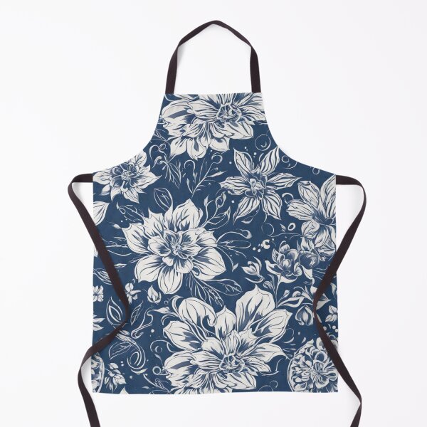 Item preview, watercolour blue flower pattern designed and sold by RidaSalArt.