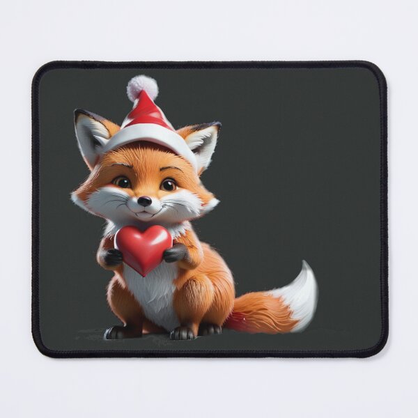 Item preview, Fox in Santa's hat with a red heart. Funny Christmas animals /1 designed and sold by My-fake-places.