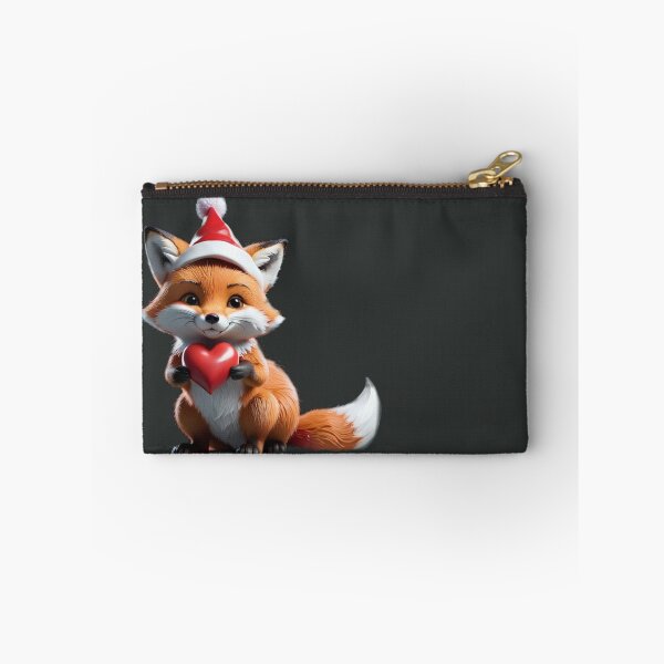 Item preview, Fox in Santa's hat with a red heart. Funny Christmas animals /1 designed and sold by My-fake-places.