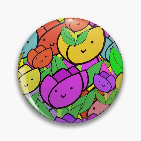 Item preview, Bright and Colorful Kawaii Tulips Pattern designed and sold by Victoria Rose.