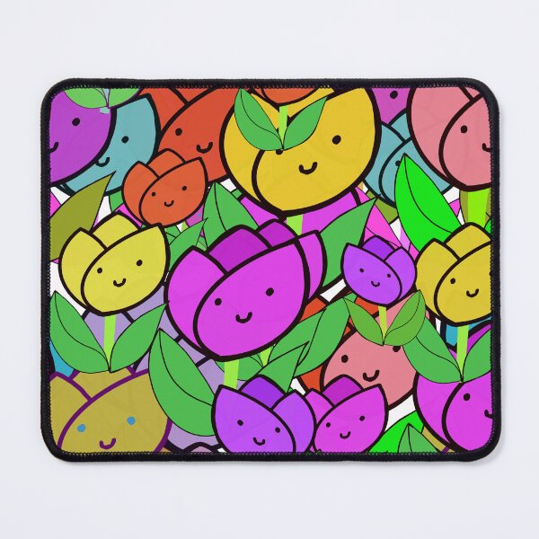 Item preview, Bright and Colorful Kawaii Tulips Pattern designed and sold by Victoria Rose.