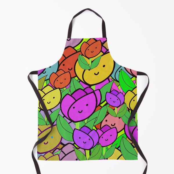 Item preview, Bright and Colorful Kawaii Tulips Pattern designed and sold by Victoria Rose.