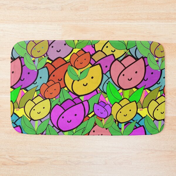 Item preview, Bright and Colorful Kawaii Tulips Pattern designed and sold by Victoria Rose.