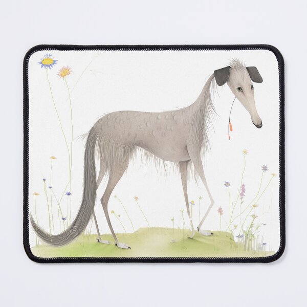 Item preview, Naive greyhound in a field of flowers designed and sold by aghnadarragh.