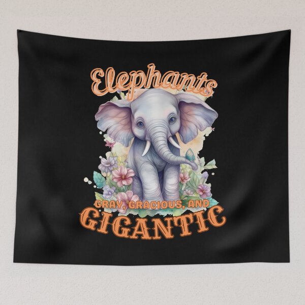 Item preview, Elephants: Gray, Gracious, and Gigantic. elephant portrait designed and sold by ElephantVibes.