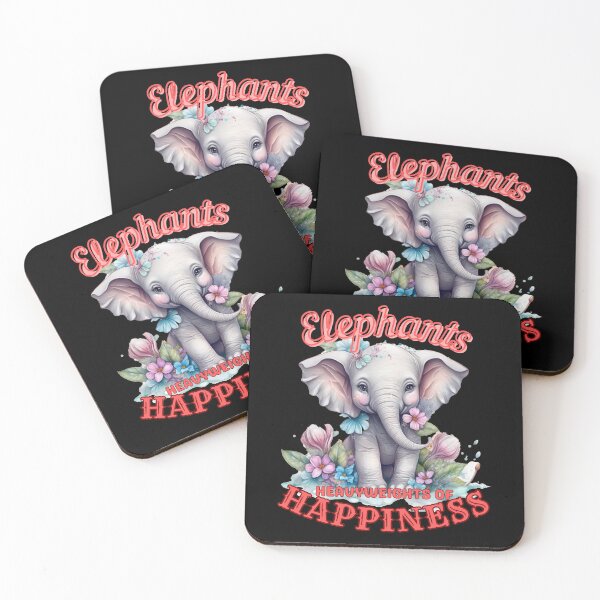 Item preview, Elephants: Heavyweights of Happiness. colorful elephant designed and sold by ElephantVibes.