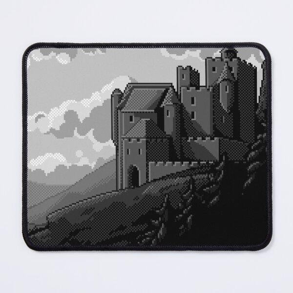 Item preview, Pixel Art - Castle in Black and White designed and sold by OLHA VOLKOVA.