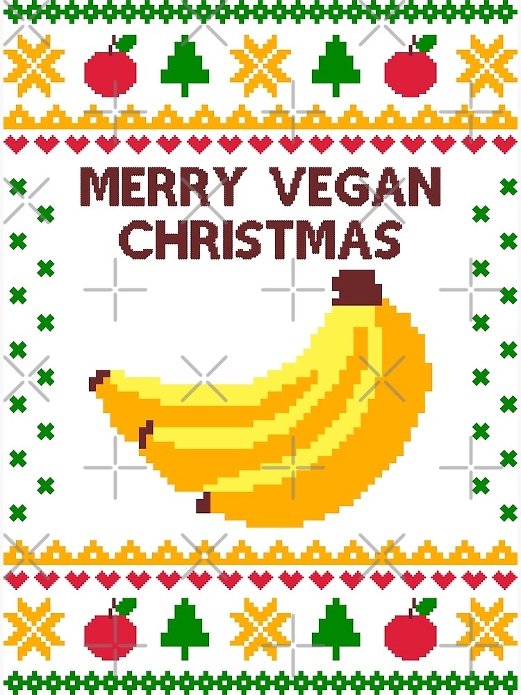 Merry Vegan Christmas Ugly Sweater Poster