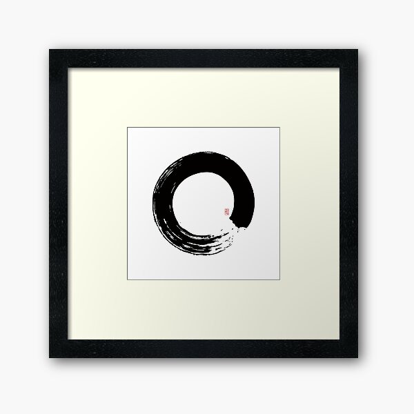 Black Enso Framed Art Print