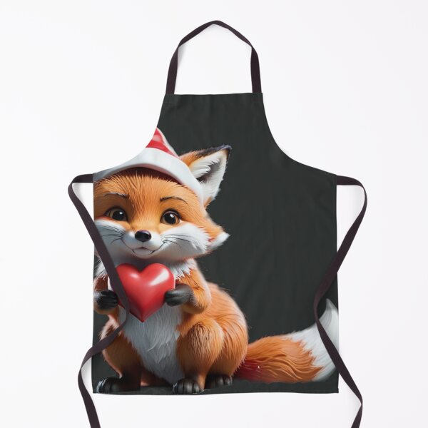 Item preview, Fox in Santa's hat with a red heart. Funny Christmas animals /1 designed and sold by My-fake-places.