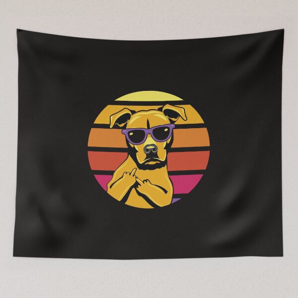 Aperçu de l'œuvre Pitbull Lovers Chien Rétro Vintage créée et vendue par MamaNeeaDesigns.