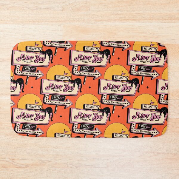 Item preview, Fluff You Black Cat Pattern in orange designed and sold by charcoalcatco.
