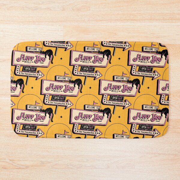 Item preview, Fluff You Black Cat Pattern in yellow designed and sold by charcoalcatco.