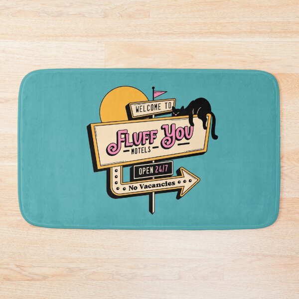 Item preview, Fluff You Black Cat in blue designed and sold by charcoalcatco.