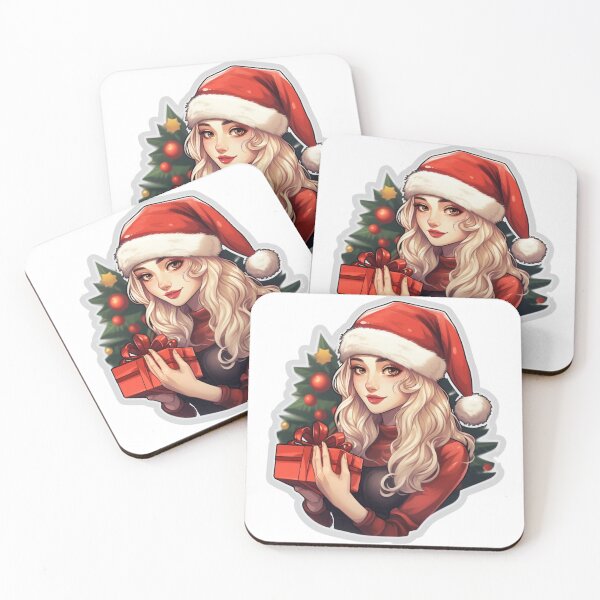 Item preview, Christmas Santa Woman | Sticker designed and sold by NicolasGlowArt.