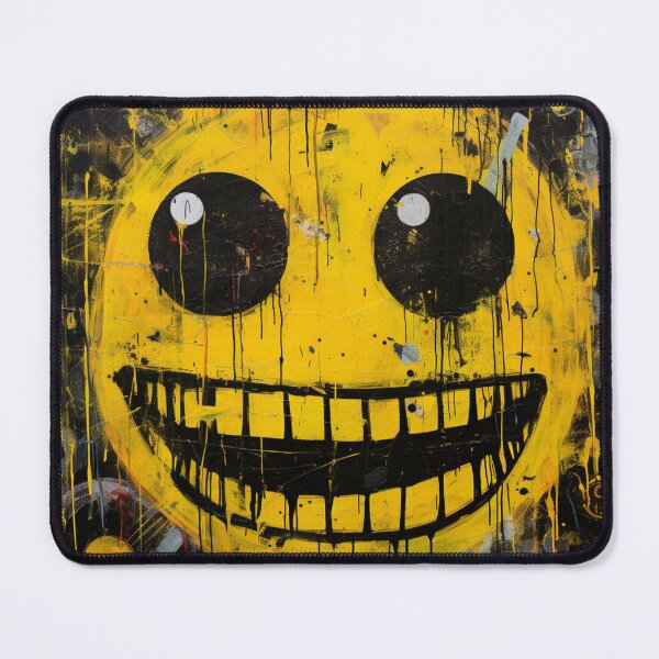 Item preview, Street Art Round Yellow Grinning Face Black Yellow White designed and sold by G-M-Designs.