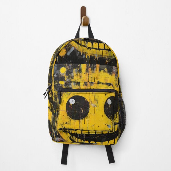 Item preview, Street Art Round Yellow Grinning Face Black Yellow White designed and sold by G-M-Designs.
