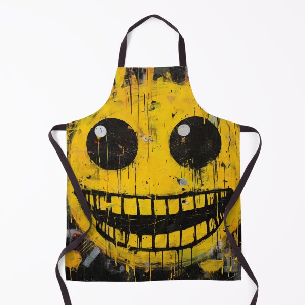 Item preview, Street Art Round Yellow Grinning Face Black Yellow White designed and sold by G-M-Designs.