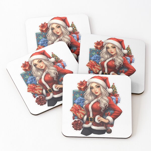 Item preview, Santa Christmas Girl With Gifts | Sticker designed and sold by NicolasGlowArt.