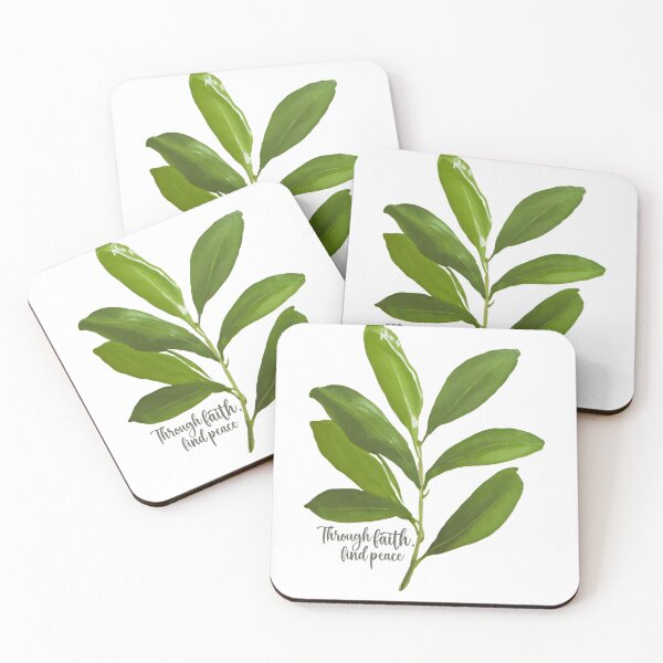 Item preview, Through Faith Find Peace, Olive Leaf Art Illustration designed and sold by inquestyle.