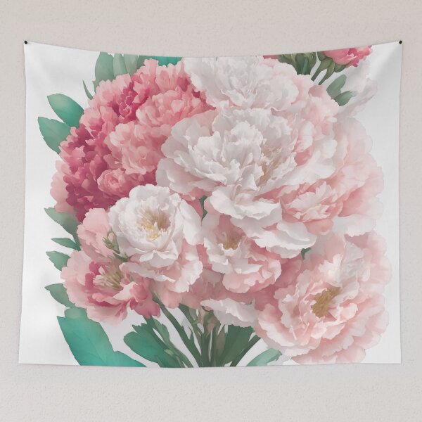 Item preview, Charming Carnation Bouquet Sticker: Pastel Fantasy in 3D Vector Art (127) designed and sold by WASjourney.