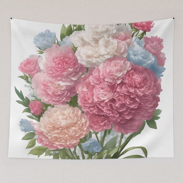 Item preview, Pastel Fantasy Carnation Bouquet Sticker: Charming 3D Vector Art (128) designed and sold by WASjourney.