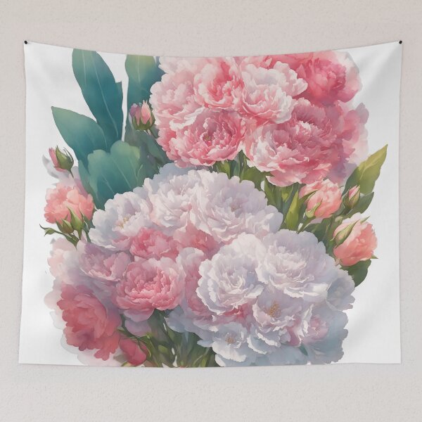 Item preview, Pastel Fantasy Carnation Bouquet Sticker: Enchanting 3D Vector Artistry (129) designed and sold by WASjourney.