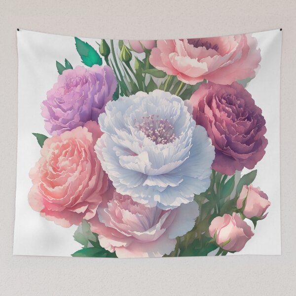 Item preview, Whimsical Carnation Bouquet Sticker: Charming 3D Vector Art (130) designed and sold by WASjourney.