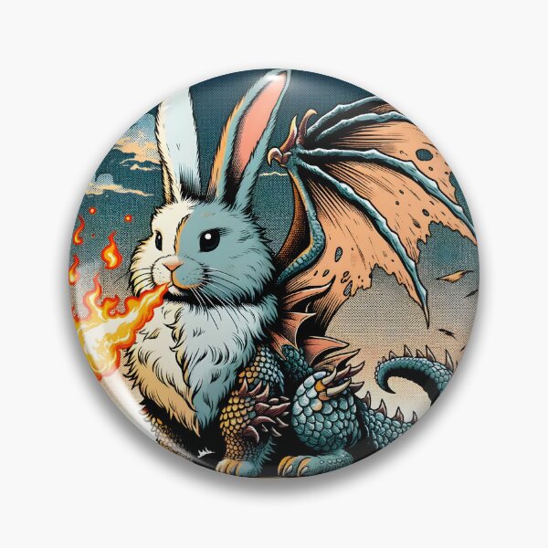 Item preview, Fire Breathing Bunny Dragon #01 designed and sold by BeNiceOrDie.