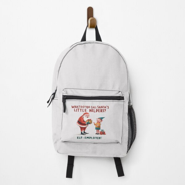 Item preview, Elf-Employed Santa Claus Giving Present to Child: Funny Christmas Joke designed and sold by Custom Crest.