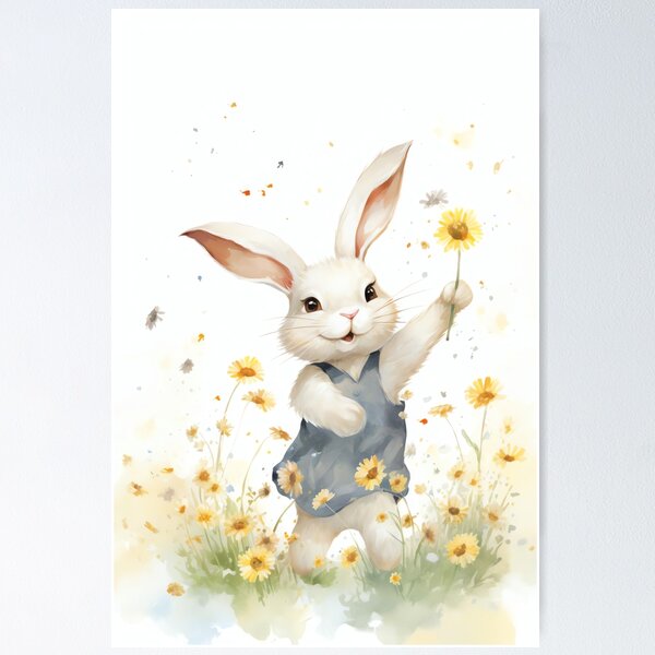 Item preview, Cute white baby rabbit designed and sold by cute-animals99.