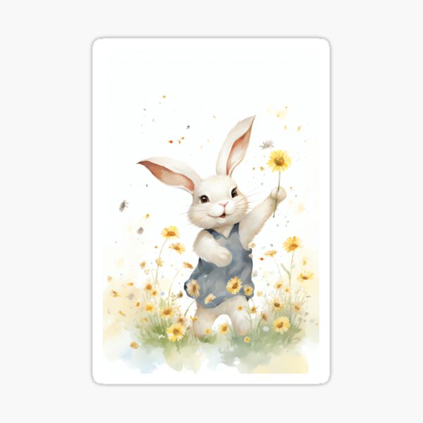Item preview, Cute white baby rabbit designed and sold by cute-animals99.