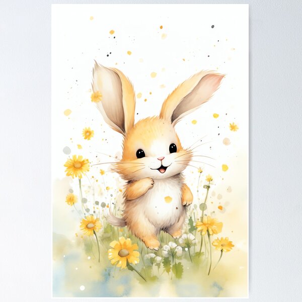 Item preview, Playful rabbit designed and sold by cute-animals99.