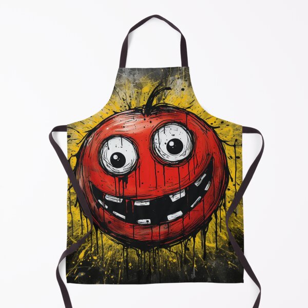 Item preview, Street Art Round Grinning Tomato Face Black Red Yellow White designed and sold by G-M-Designs.