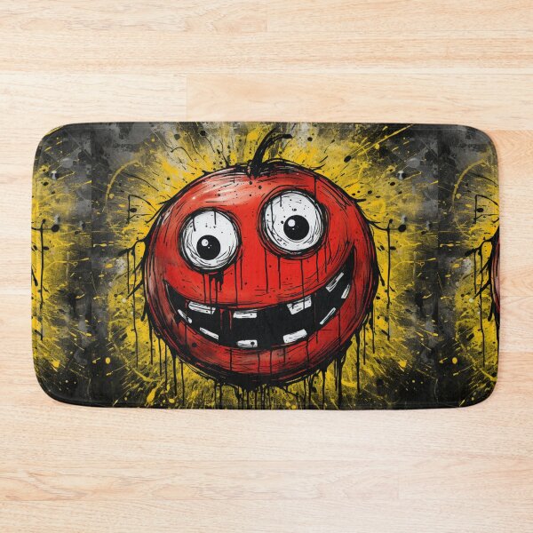 Item preview, Street Art Round Grinning Tomato Face Black Red Yellow White designed and sold by G-M-Designs.