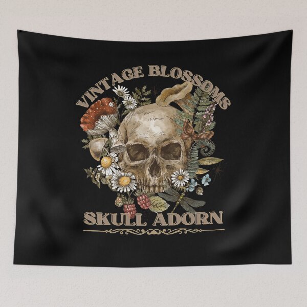 Item preview, Vintage Blossoms, Skull Adorn designed and sold by CasmariaOnlineShop -.